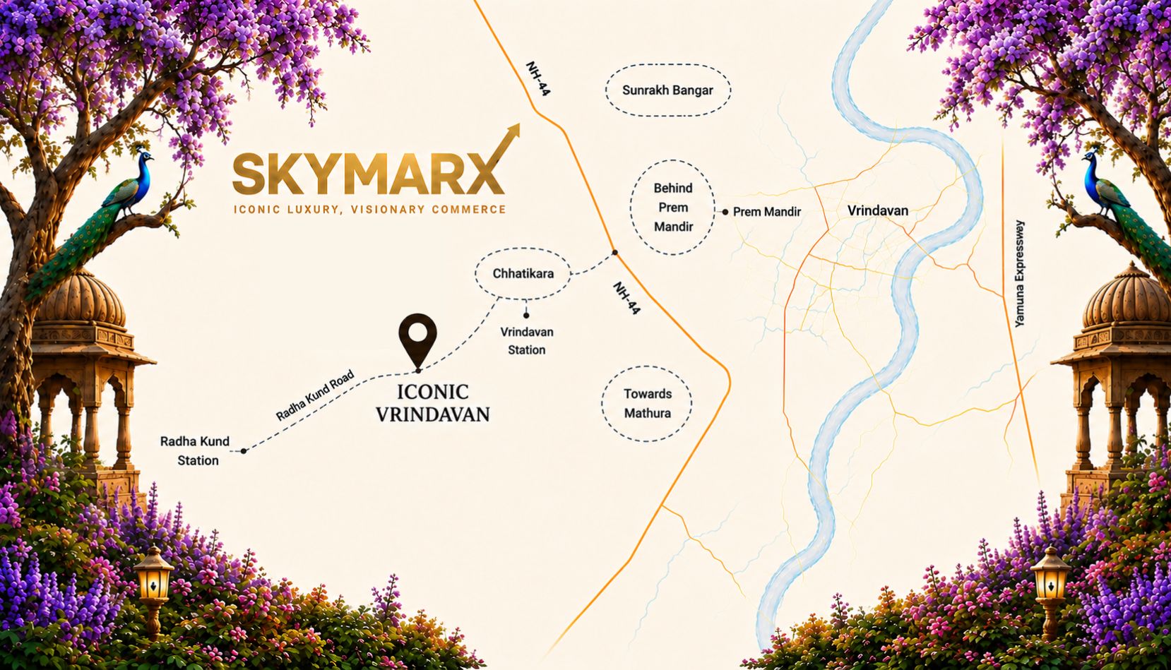 Iconic Vrindavan location map